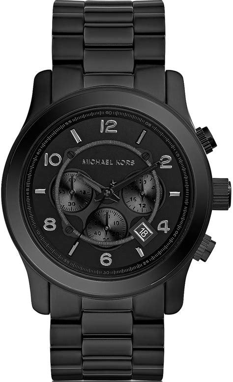 michael kors herrenuhr mk8157|Michael Kors Blacked Out Runway Chronograph Men's Watch .